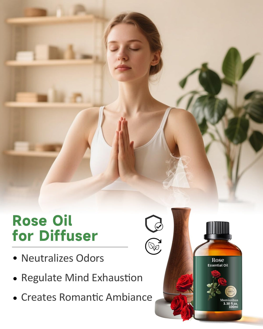 Pillow mist spray infused with rose essential oil
