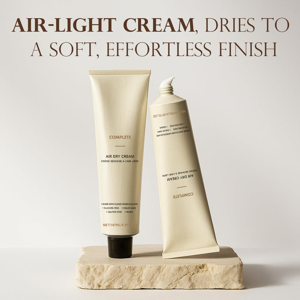Roseblem Air Dry Cream demonstrates frizz control for a smooth finish.