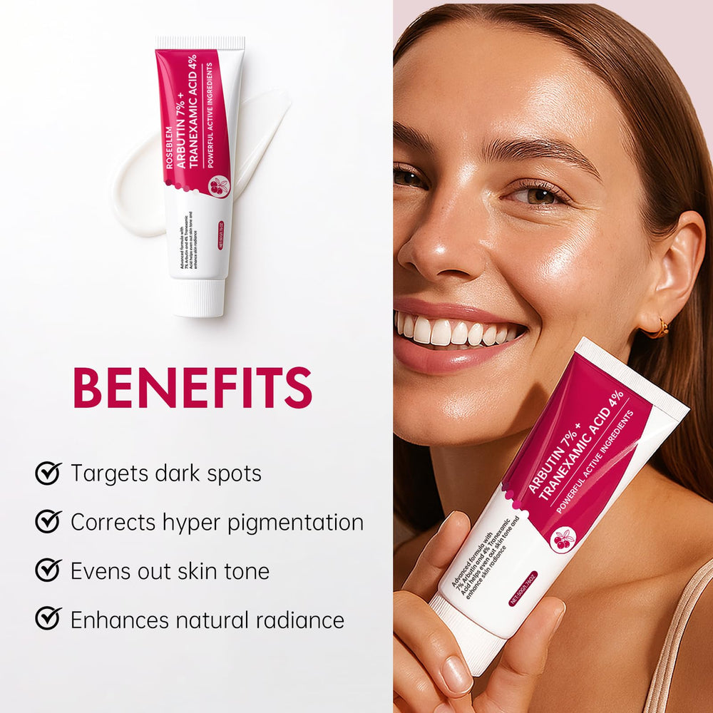 Roseblem face cream pump dispense demonstrates easy daily use and non-greasy finish