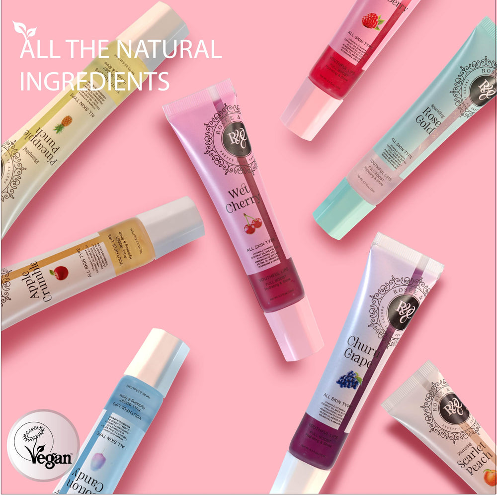 Rosee & Co Lip Gloss offers 19 flavors enriched with natural ingredients