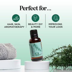 Diffuser with rosemary essential oil for aromatherapy