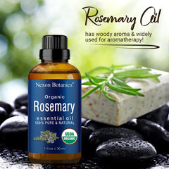 Rosemary essential oil used for hair care applications