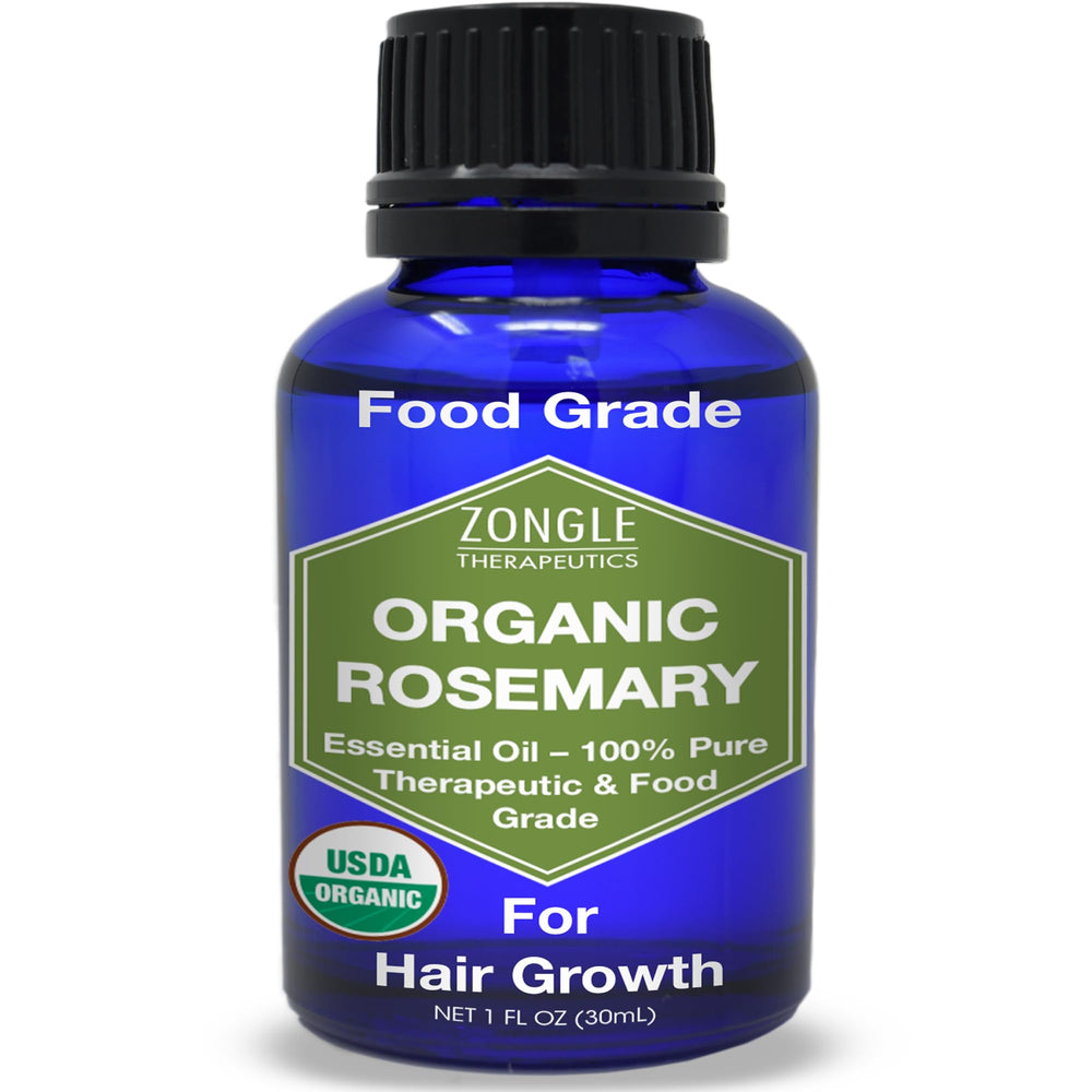 Front view of Zongle Therapeutics Organic Rosemary Oil 1 OZ bottle