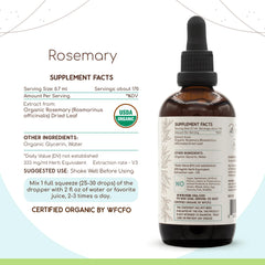 Ingredients and extract details for Rosemary Rosmarinus Officinalis tincture