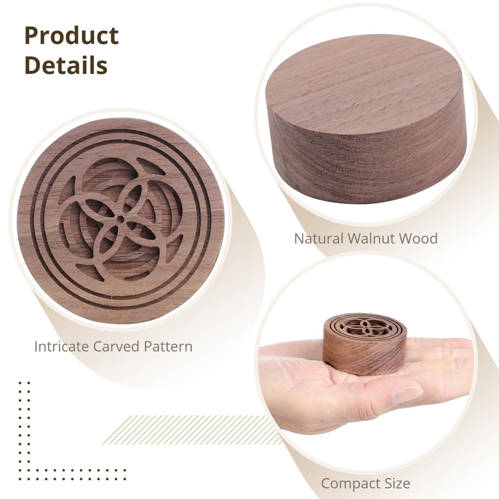 Round wooden diffuser placed in a living room setting