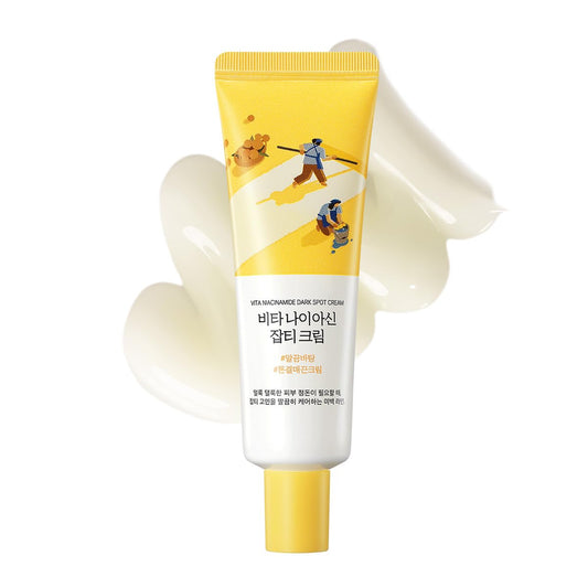 ROUND LAB Vita Niacinamide Dark Spot Cream bottle showing hydration and even tone potential