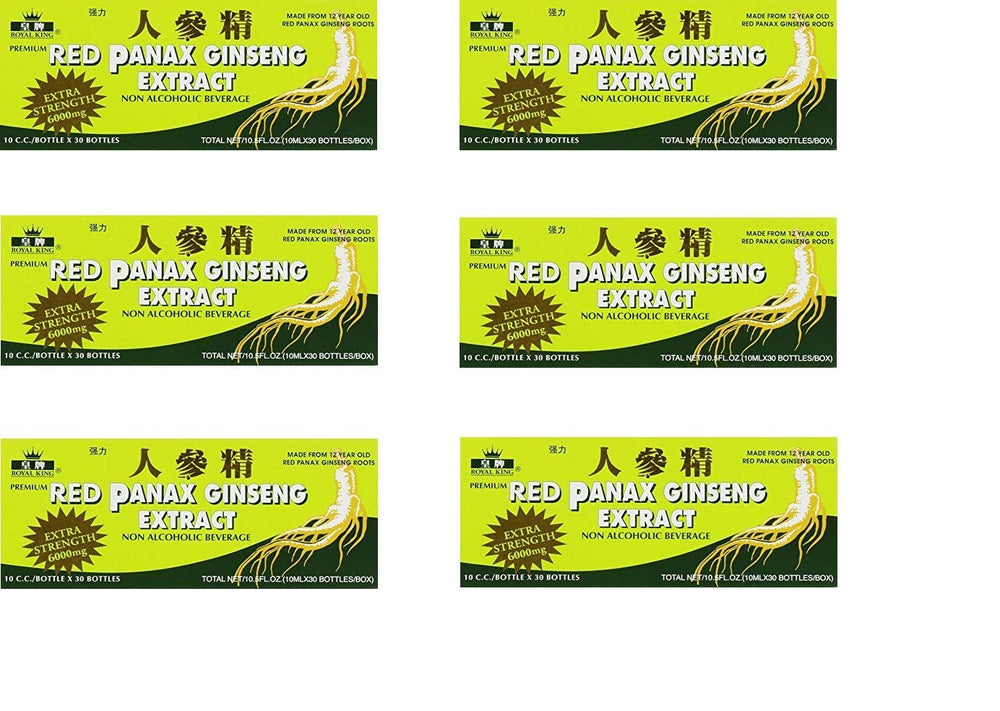 Royal King Red Panax Ginseng 6000mg 6-pack box with 30 vials per box