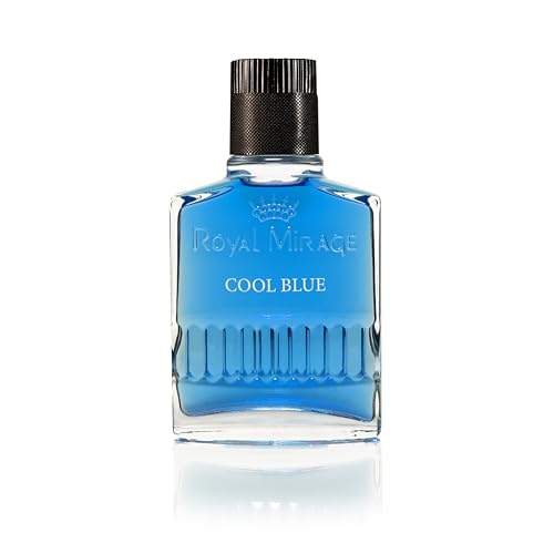 Royal Mirage Cool Blue aftershave bottle cap close-up highlighting premium finish for classic grooming.