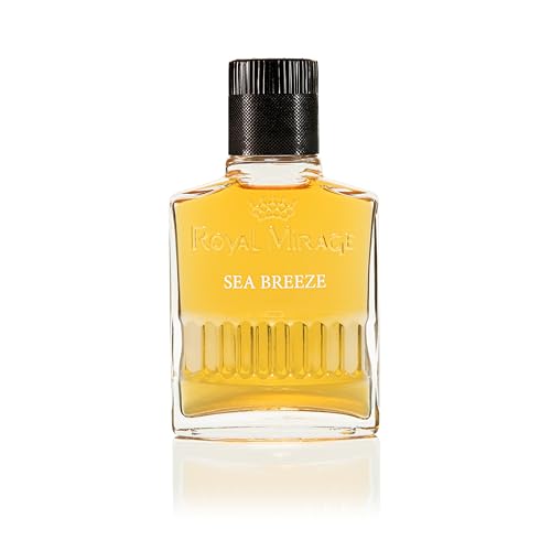 Close-up of Royal Mirage Sea Breeze bottle highlighting premium packaging for confident mornings