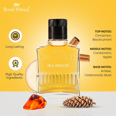 Royal Mirage Sea Breeze packaging with brand details and logo