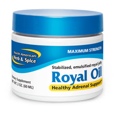 Front view of North American Herb and Spice Royal Oil 2-Ounce bottle