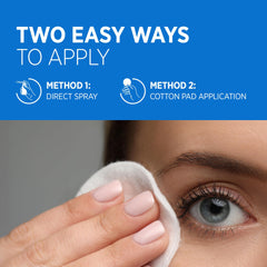 Roycederm Premium Dry Cotton Pads shown for hygienic eyelid cleansing and safe application.