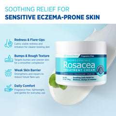 Roycederm Rosacea cream texture on skin demonstrates smooth application