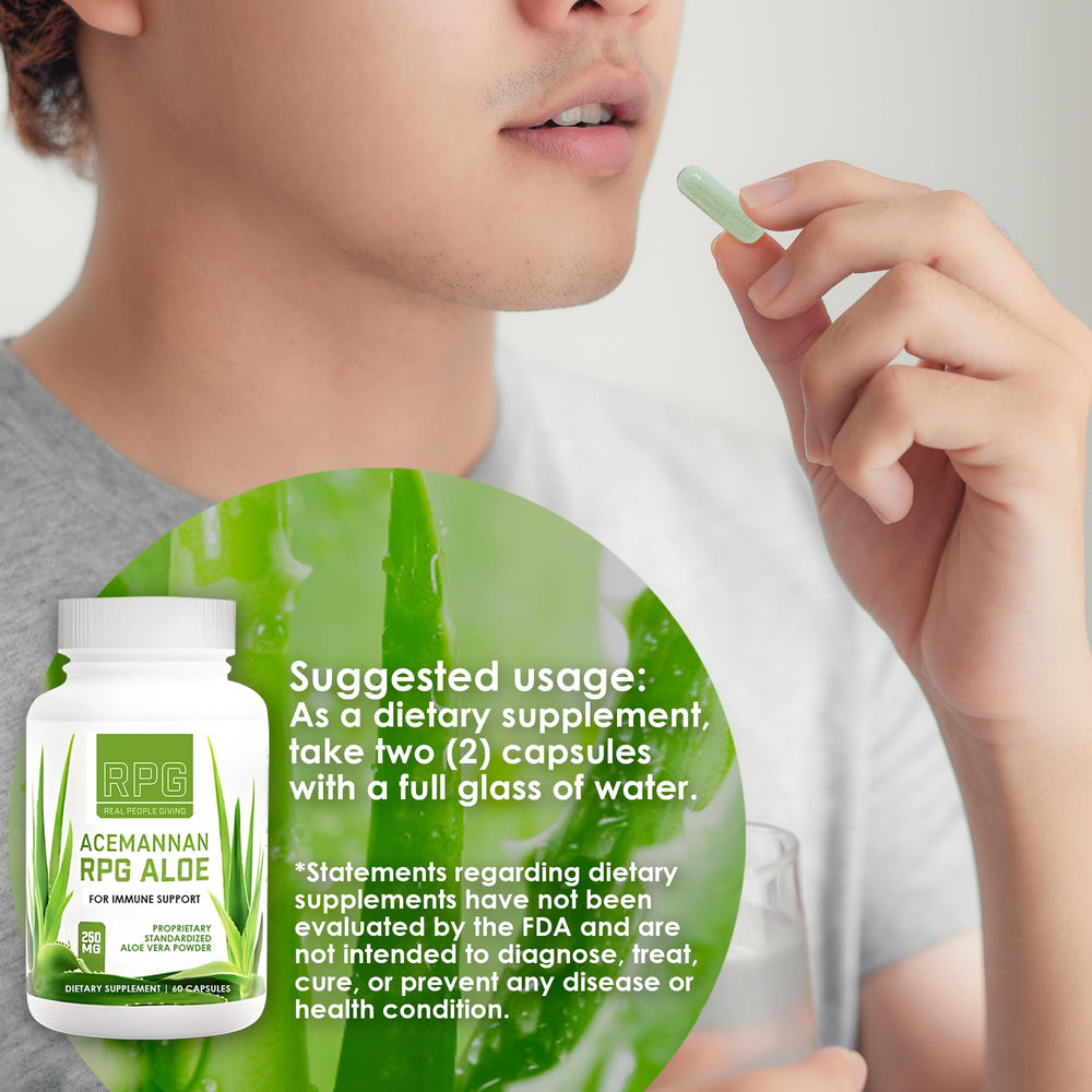 RPG Aloe Vera Capsules bottle and packaging