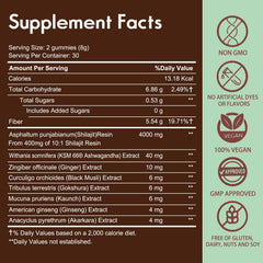Ingredients panel displaying KSM-66 ashwagandha and herbs