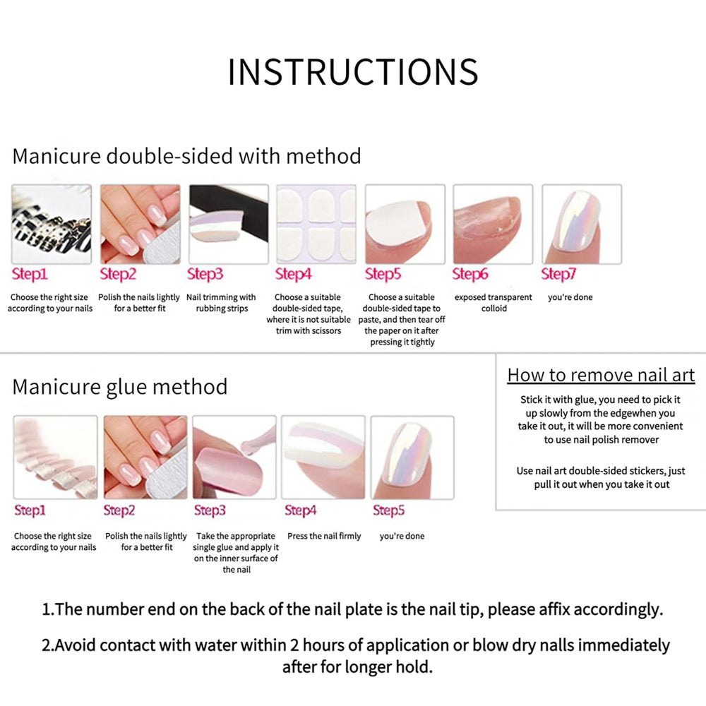 RTKHFZE nail art kit includes glue stickers for easy application