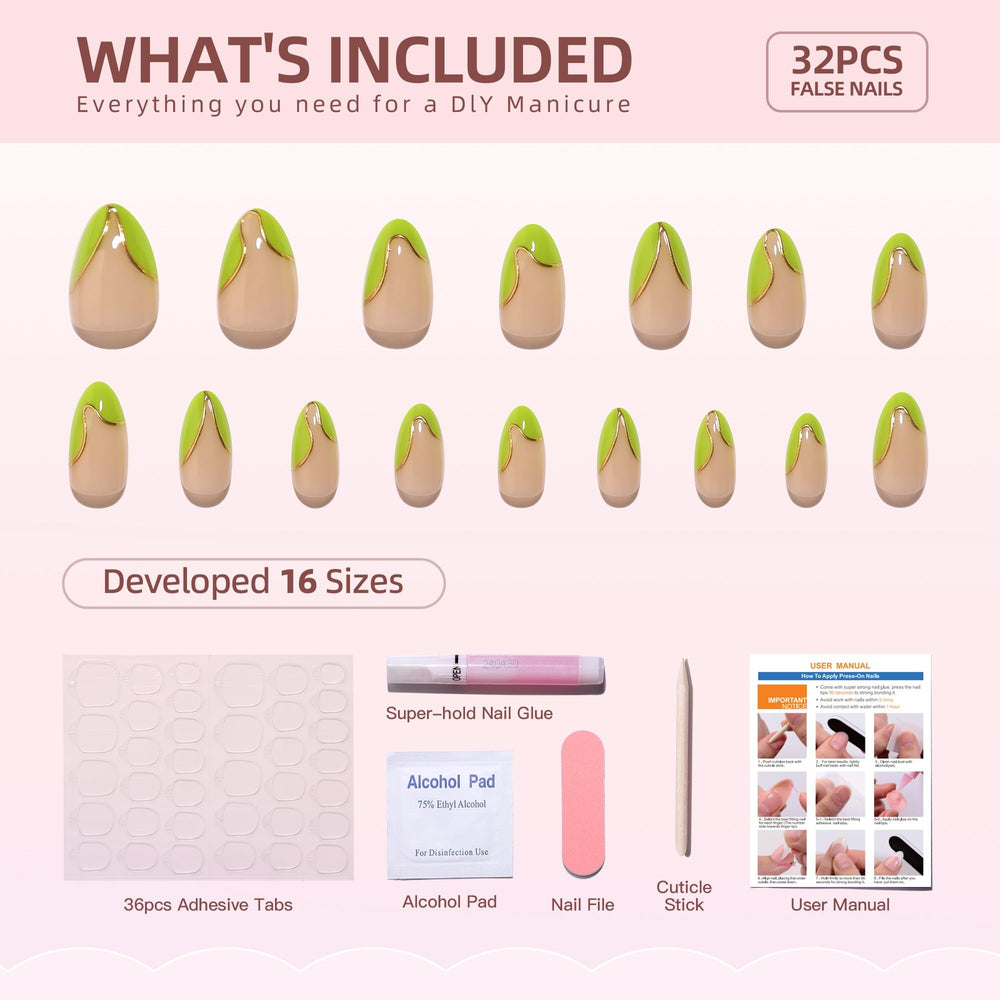 RTKHFZE nail kit with 16 sizes, storage box, and tools for easy at-home use.