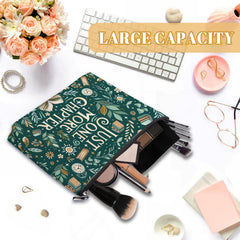 RTTLALUO travel makeup bag green, a compact yet spacious option for weekend getaways.