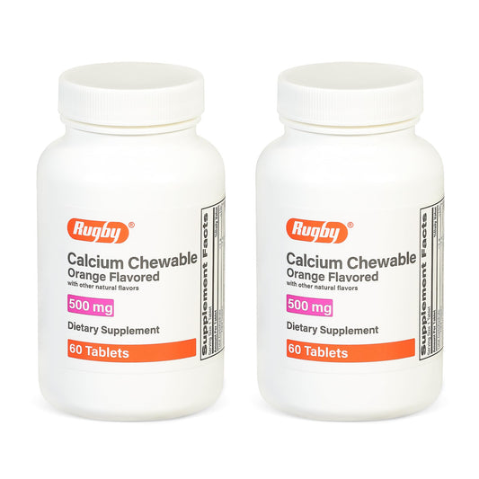 Rugby Calcium Chewable Tablets orange flavor bottle front - 60 count