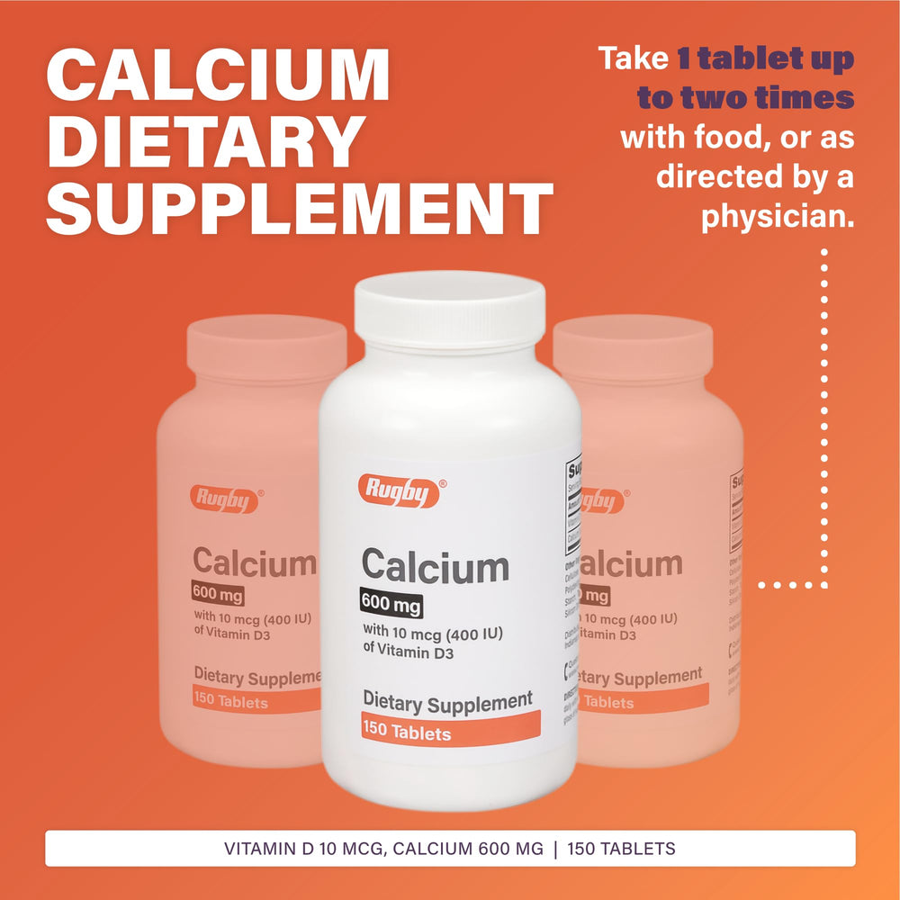Adult taking a calcium tablet with water
