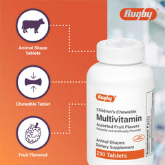 Vitamin chewables for children with assorted fruit flavors