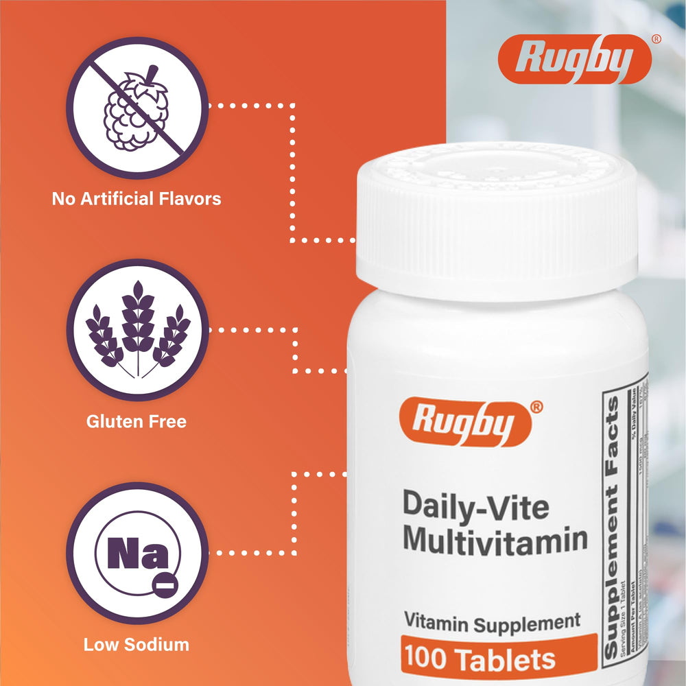 Close-up of Daily-Vite multivitamin tablets