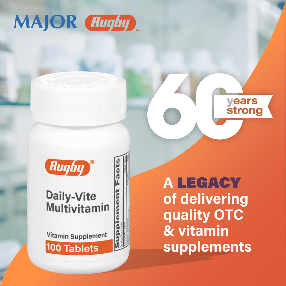 Illustration showing daily use of Rugby Daily-Vite Multivitamin