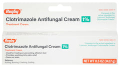 Rugby Laboratories clotrimazole cream 1% tube for at-home antifungal care and relief.