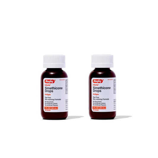 Rugby Laboratories dye-free infants gas drops bottle offering dye-free gas relief for babies
