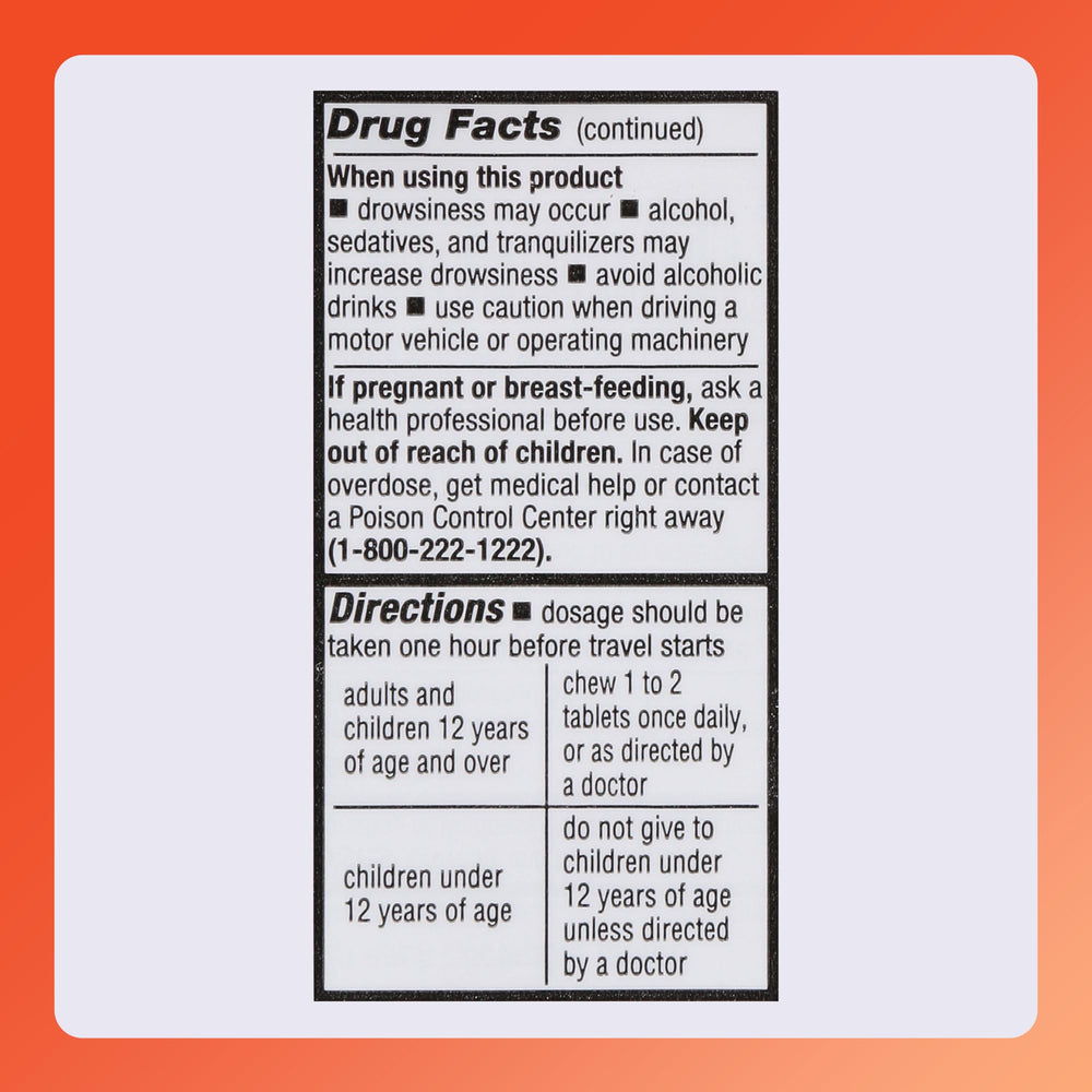 Rugby Laboratories meclizine chewable tablets cruise-ship scene for seasickness support.