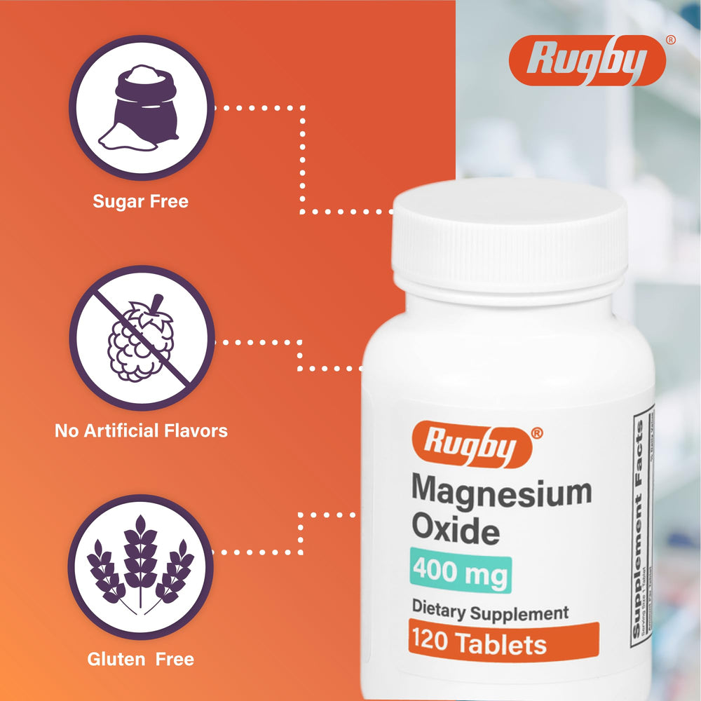 Close-up of individual Magnesium Oxide 400 mg tablets