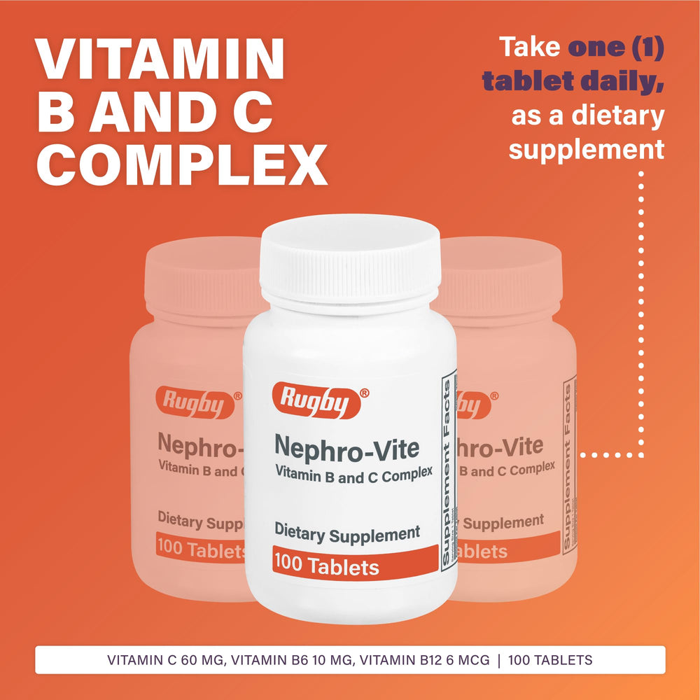 Close-up of Nephro-Vite tablets showing Vitamin B and C complex