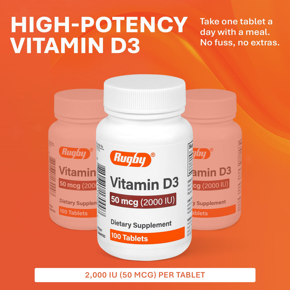 Dosage chart for Rugby Vitamin D3 2000 IU (50 mcg)