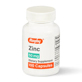 Rugby Zinc 50mg gluten-free daily supplement bottle with 100 count