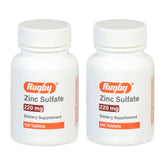Rugby Zinc Sulfate 220 mg Tablets bottle - front label