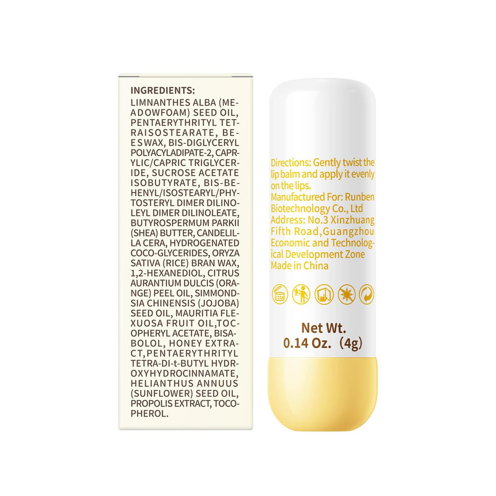 RUNBEN Daily use lip balm supports gentle care for delicate lips.