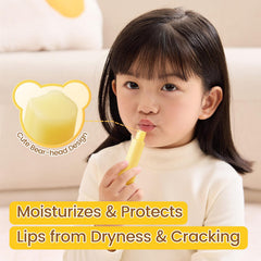 RUNBEN Kids Lip Balm packaging highlights a fragrance-free, mild formula for sensitive lips.