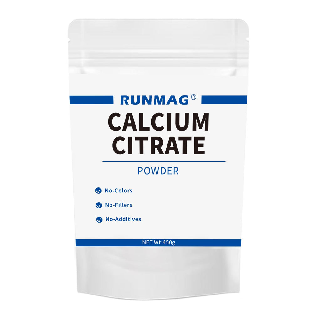 Front view of RUNMAG Calcium Citrate Powder 450g bag