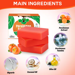 Runsidan Persimmon Soap Bar ingredients persimmon and olive oil nourish skin.