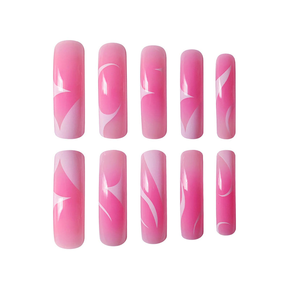 RUOKEXIN square nail press-ons with natural looking finish and long wear