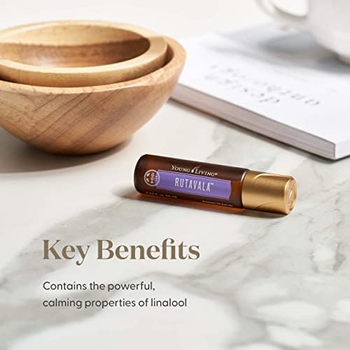 Rutavala roll-on valerian botanicals close-up for soothing evenings.