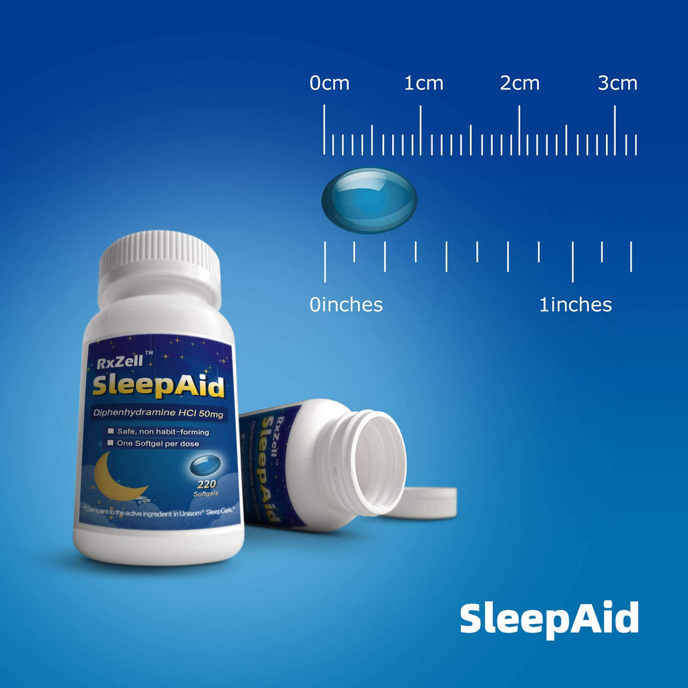 RXZELL Sleep Aid packaging box emphasizes value and safety.