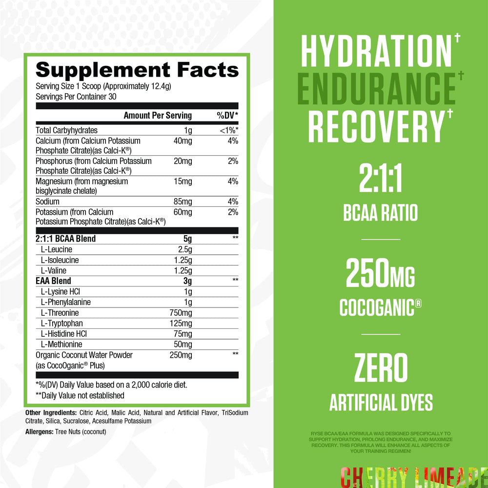 Cherry Limeade flavor scoop of BCAA EAA powder