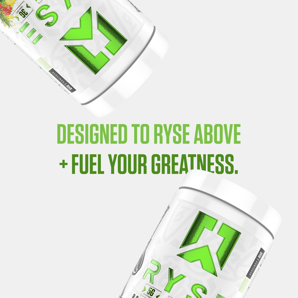 RYSE BCAA EAA Powder packaging highlighting sugar-free formula