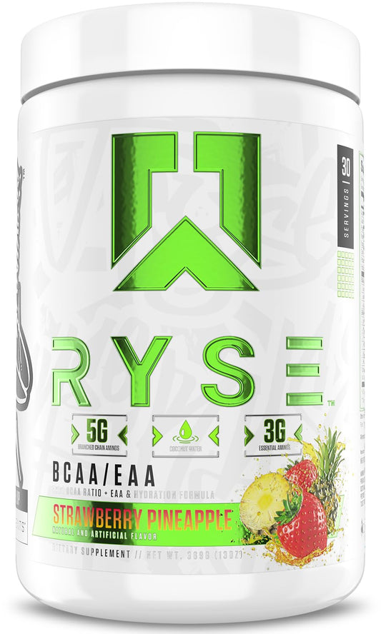 RYSE BCAA EAA Powder Strawberry Pineapple jar front view