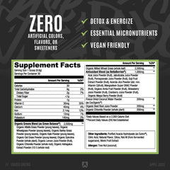 Glass of prepared greens powder in Apple Juice flavor