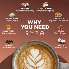 RYZE Mushroom Coffee Dark Roast per 30 servings