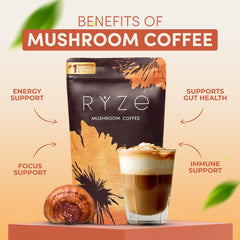 Bag of RYZE USDA Organic Mushroom Coffee