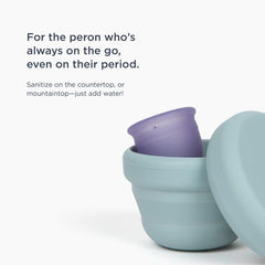 Saalt Compact Sanitizer boils clean in about three minutes for fast sanitation.