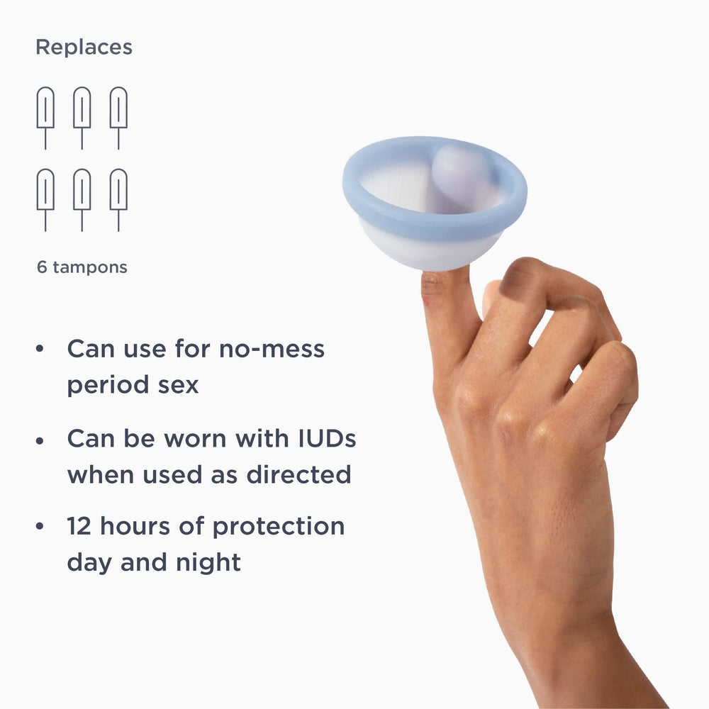 Saalt Disc blue regular removal notch illustrates easy removal on the go
